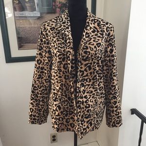 Chico’s Women’s Leopard Velveteen Jacket Size 3